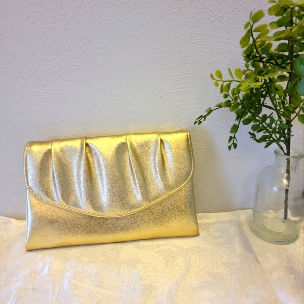 Gold evening clutch